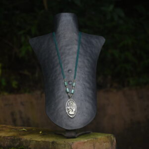 Terracotta & Brass Pendant - Peacock